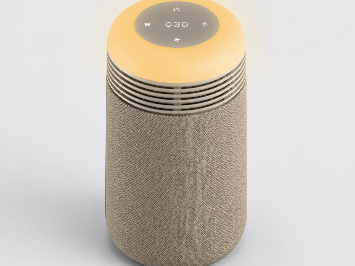 Blueair Mini Restful top controls, display, light ring, and air outlet
