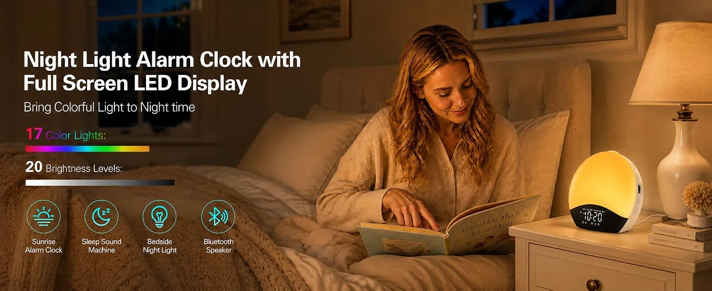 JALL K6 providing warm bedside light with 17 colors and 20 brightness levels