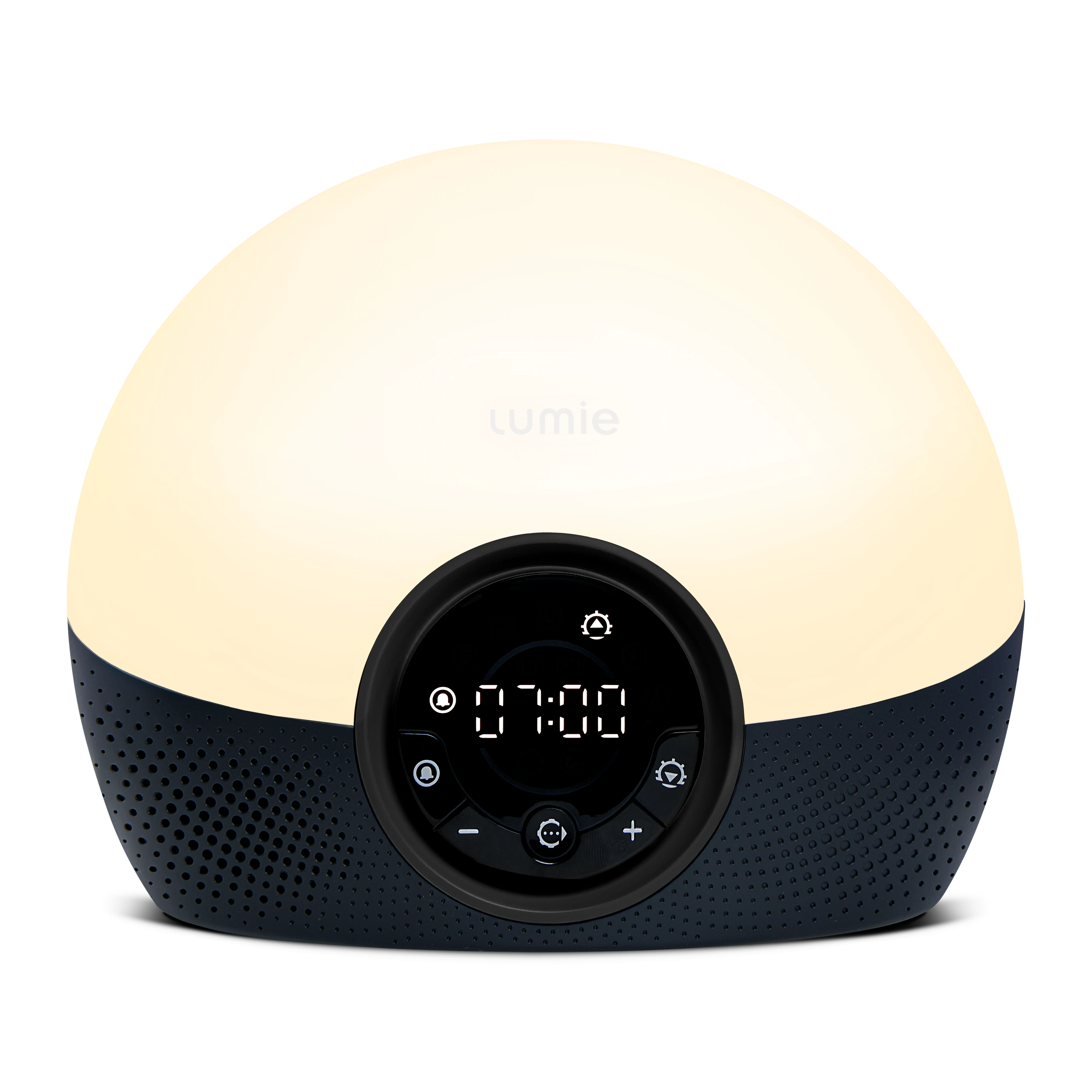 Exact Lumie Bodyclock Glow 150 front product view with warm sunrise light