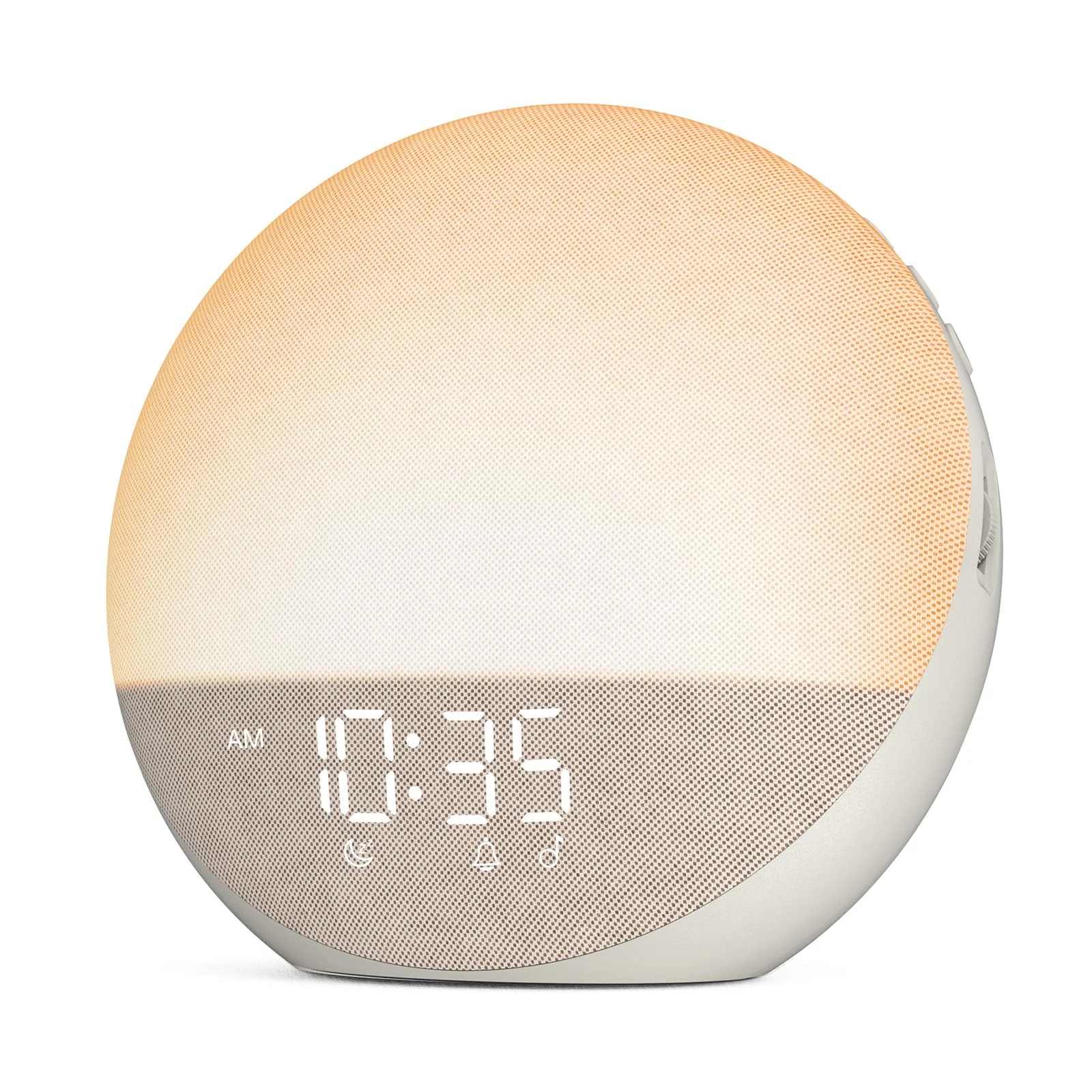Odokee H03 sunrise alarm clock in Putty with warm wake light and digital display